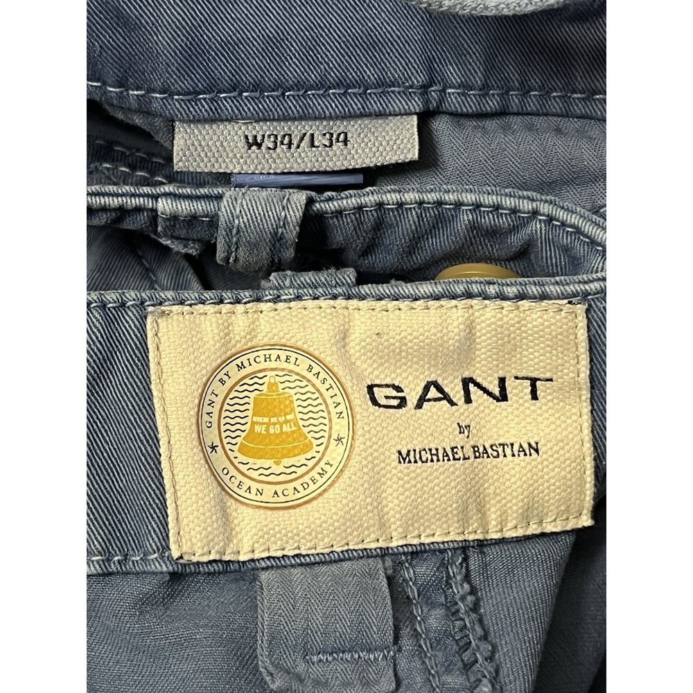 GANT Michael Bastian Cargo Pants 34x34 Blue Utility Equestrian Knee Patch Men MC
